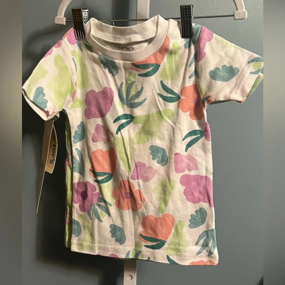 Carter's Just One You Set of 2 Pastel Floral Short Sleeve Pajama Shirts